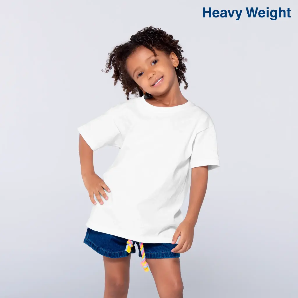 Kid’s Unisex Heavy Weight Crew Neck Short Sleeve T-Shirt · 100% Cotton