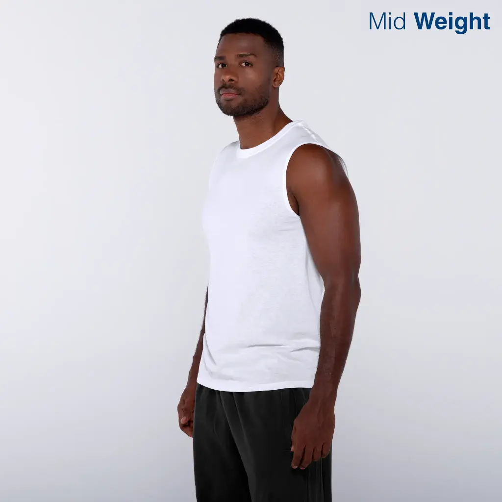 Men’s Crew Neck Sleeveless T-Shirt · 100% Cotton