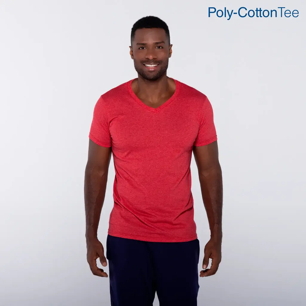 Men’s V-Neck Short Sleeve T-Shirt · 50% Cotton 50% Polyester