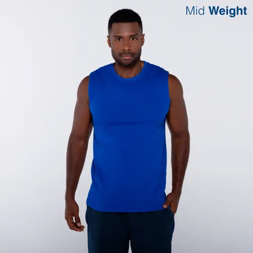 Men’s Crew Neck Sleeveless T-Shirt · 100% Cotton
